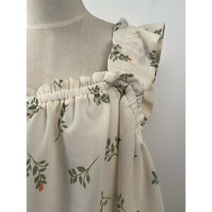 Lularoe Ruffle Daisy style edge Tank NWT 2xL Cream with flowers